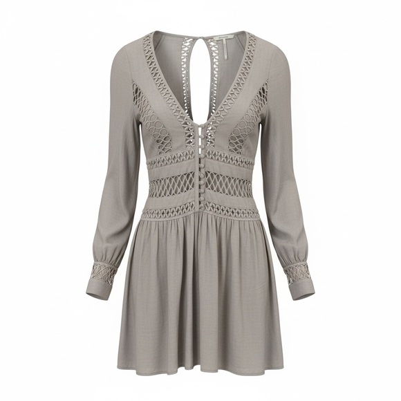 Free People Dresses & Skirts - Free People Boho I think I love you Dress Taupe Women’s Size 6